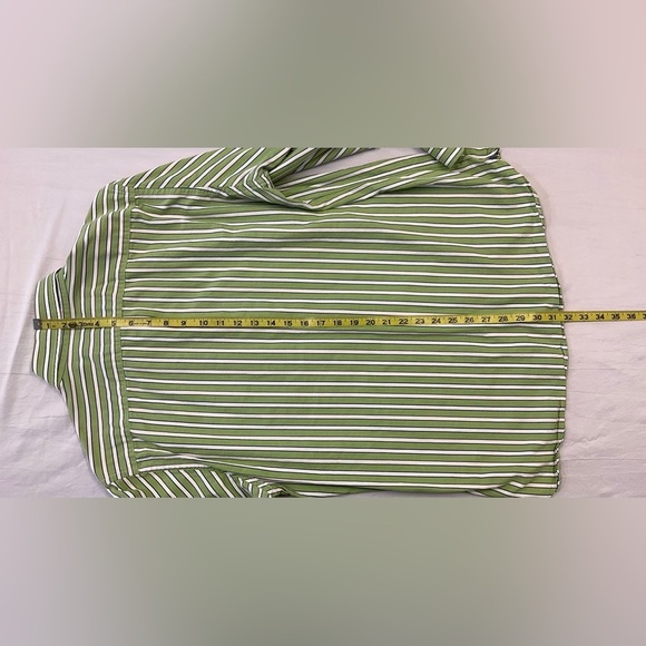 AMERICAN EAGLE Men’s Vintage Green Striped 100% Cotton Button Front Shirt, sz LG - Picture 10 of 10